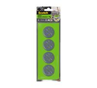 Scotch Patins Glisseurs Move & Protect Flex, Adhésifs, 50 mm, 4 Pièces, Gris - Patins Glisseurs pour Tapis et Meubles, Réutilisables et Robustes, Protection et Réduction du Bruit, 400kg
