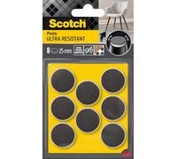 Scotch Patins en feutre SP87A35 bi‑matière adhésifs Ø25 mm Lot de 8 Gris/Blanc