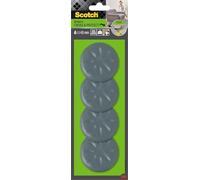 Scotch Patins glisseurs Move & Protect Flex – Adhésifs Ø 65 mm, 4 pièces, Gris, 500 kg
