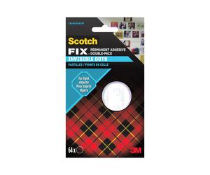 Scotch Points de colle pastilles adhésives double-face invisibles - paquet de 64
