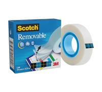 Scotch Ruban Adhésif Amovible Invisible - 19 mm x 33 m, 1 Rouleau - Ruban Adhésif à Usage Général pour la Réparation, l'Etiquetage et la Fermeture de Documents