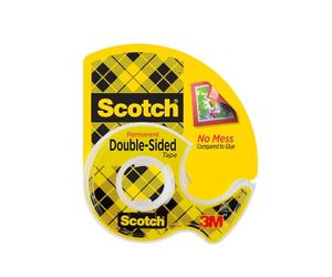 Scotch Ruban adhésif double face avec distributeur, idéal pour l'emballage de cadeaux, largeur étroite, conçu pour la tenue, 1/2 x 250 pouces (136)