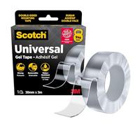 Scotch Ruban Adhésif Nano Gel Double Face Universel, 30mm x 3m, max 9kg | Fixation d'Objets lourds sans Outils (Tableaux, Miroirs, Déco Intérieure), en Acier trempé, Facile à installer et retirer