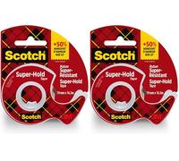 Scotch Ruban Adhésif Super-Résistant, 1 Rouleau avec Dévidoir Manuel, 19 mm x 16,5 m - Ruban Adhésif Transparent à Usage Général pour l'Ecole, la Maison et le Bureau (Lot de 2)