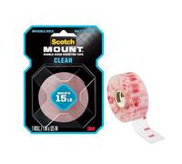 Scotch Ruban, bandes et carrés de montage transparents double face Scotch-Mount: 1 in. x 125 in. (Clair)
