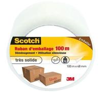 Scotch - Ruban d'emballage découpable à la main - Très solide - 48 mm x 100 m - Transparent