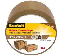 Scotch Ruban d'emballage adhésif découpable à la main très solide 48 mm x 66 m Marron