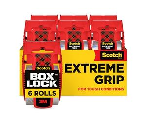 Scotch Ruban d’Emballage Box Lock, 6 Rouleaux avec Dévidoir, 48 mm x 20,3 m | Ruban d’Emballage Transparent, Adhésif Renforcé, Scelle Instantanément les Colis, Résistant, Idéal pour Envoi et Déménagement