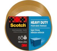 Scotch Ruban d’emballage extra-résistant, havane, 48 mm x 20,3 m, 1 rouleau/paquet (Lot de 5)