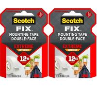 Scotch Ruban de fixation pour intérieur Extrême Fix PGS05-1918-P, 19mmx1,8m, 1 rouleau/paquet (L'emballage peut varier) (Lot de 2)