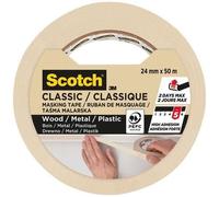 Scotch - Ruban de masquage classique Beige - Lignes droites - 24 mm x 50 m