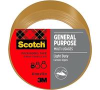 Scotch Ruban Universel, Marron, 1 Rouleau, 48 mm x 66 m | Fermeture Durable pour Sécuriser Colis et Cartons de Stockage à la Maison et au Bureau