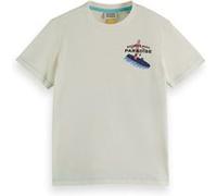 Scotch & Soda Relaxed-fit Cotton-linen Blend Artwork T-shirt Off White Taille: 8 | T-Shirts Outlet | kids | Blanche