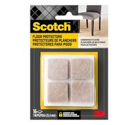 Scotch SP802-NA Lot de 32 patins en feutre pour protéger les sols en bois dur Beige 2,5 x 2,5 cm Carrés faciles à appliquer Design autocollant Protection fiable contre les entailles, les bosses et les