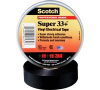 3M Scotch Super 33+ Ruban électrique isolant en vinyle, noir, 25 mm x 33 m, 0,18 mm x1 morceau
