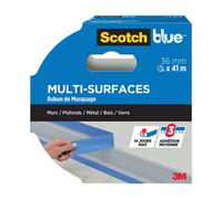 ScotchBlue Ruban de Masquage de Peinture Multi-Surfaces, 36 mm x 41 m - Scotch Ruban Adhésif Polyvalent pour Travaux de Peinture et Décoration, Intérieur et Extérieur, Résistant aux UV, 70% PEFC