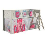 VIPACK - Lit de jeu SCOTT, LF 90 x 200 cm, avec sommier à lattes, échelle et set textile rideau et 3 sacs "Princess