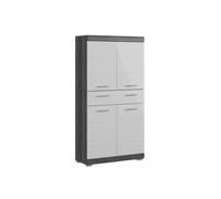 Scout armoire de salle de bain 4 portes, 1 tiroir brillant blanc,enfumé.