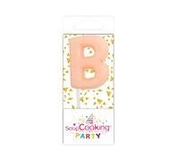 SCRAP COOKING 0561 Mini Bougie B Orange pour Gâteau d'anniversaire H3,5 cm en Paraffine