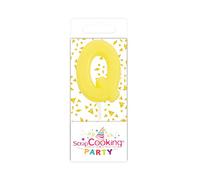 SCRAP COOKING 0576 Mini Bougie Q Jaune pour Gâteaux d'anniversaire H 3,5 cm en Paraffine