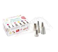 SCRAP COOKING 3955 - Boite Métal 6 Douilles Poches Jetables - Coffret Pâtisserie Cadeau - Acier Inoxydable, Inox, 19,5 x 13 x 8 cm