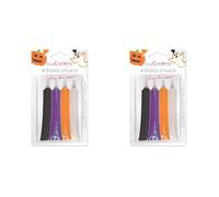 SCRAP COOKING 4 Stylos Choco Halloween - Noir, Orange, Violet, & Blanc pour Écrire & Dessiner sur Desserts, Gâteaux, Biscuits - 7064 (Lot de 2)