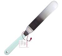 SCRAP COOKING 5175 Grande Spatule Coudée INOX 35 cm-Ustensile Pâtisserie Gâteau Cuisine-Accessoire Cake Design Glaçages Chocolat Crêpes-Vert d’Eau, Multicolore, 35,5 x 4 x 1,6 cm