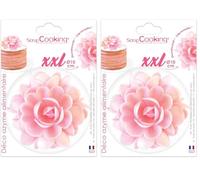 SCRAP COOKING Décoration Comestible, Fleur Azyme Rose, XXL, 42 g, 1 Unité (Lot de 2)