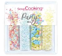 SCRAP COOKING - Décors Sucrés Party Mix 65g - Décorations Multicolores Pâtisserie, Desserts, Gâteaux, Biscuits, Cupcakes, Anniversaires Bleu