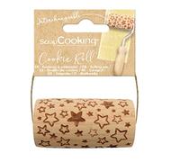 SCRAP COOKING - Mini rouleau bois "Etoile" - Décos Empreintes Gravées en Relief - Moule Décoration Biscuits, Sablés, Cookies - 5302, Étoile