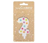 Scrapcooking 0382 Numéro 2 Bougie Paraffine Multicolore 15,5 x 8 x 1 cm