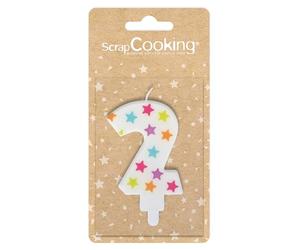 Scrapcooking 0382 Numéro 2 Bougie Paraffine Multicolore 15,5 x 8 x 1 cm