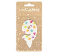 Scrapcooking 0389 Numéro 9 Bougie Paraffine Multicolore 15,5 x 8 x 1 cm