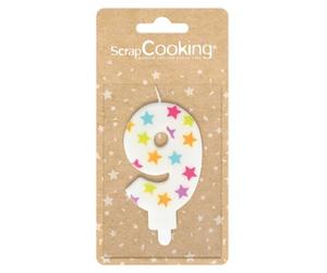 Scrapcooking 0389 Numéro 9 Bougie Paraffine Multicolore 15,5 x 8 x 1 cm