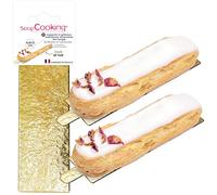 ScrapCooking - 10 Supports à Gâteaux Individuels Ronds - Diamètre 8 cm - Carton Réversible Doré & Noir - Réutilisables - Petits Disques Semelles Pâtisserie - Fabriqués en France - 5212