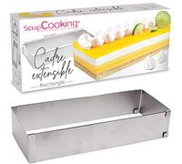 ScrapCooking – Cadre pâtissier rectangulaire 1916 – Inox extensible 25–48 cm, 10×5 cm