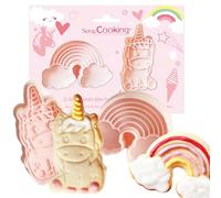 ScrapCooking – Découpoirs à biscuits 3D avec éjecteurs Licorne & Arc-en-ciel, 2 pièces – 2141
