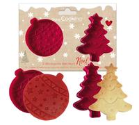 ScrapCooking - 2 Découpoirs Éjecteurs Noël - Sapin & Boule - Découpoirs à Biscuits en 3D - Embosseurs Pâtisserie pour Sablés, Petits Gâteaux - Emporte-Pièces - 2145