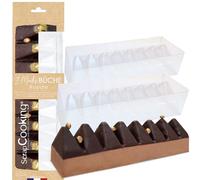 ScrapCooking - 2 Moules à Bûche de Noël « Royale » - 2 Moules PVC Semi-rigides & Réutilisables - Longueur 29,5 cm - Accessoires Pâtisserie Bûche Triangulaire - Avec Recette - 1963