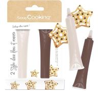 ScrapCooking - 2 Stylos Choco Marron et Blanc - Crayons Alimentaires Pâtisserie - Colorants Décoratifs Comestibles - Écrire & Dessiner sur Desserts, Gâteaux & Biscuits Noël - 7061