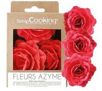 ScrapCooking - 3 Roses Royales Rouges en Azyme - Fleurs Comestibles pour Décoration Gâteau - Déco Florale Pièce-Montée, Cupcakes, Pâtisseries - Anniversaire, Mariage - 2293