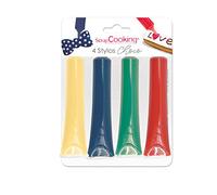ScrapCooking - 4 Choco Pens - Yellow, Blue, Green & Red - 7063