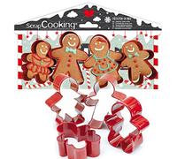 ScrapCooking Emporte-pièces Bonhommes Pain d'Épices Inox Noël 4 pièces 2081