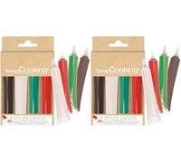 ScrapCooking - 4 Stylos Choco Noël - Marron, Blanc, Vert & Rouge - Crayons Alimentaires Pâtisserie - Colorants Décoratifs Comestibles - Écrire & Dessiner sur Desserts, Gâteaux & Biscuits - 7060