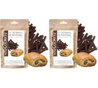 ScrapCooking - 50 Bâtons de Chocolat Noir Boulanger - Pour Fourrer Pains au Chocolat, Chocolatines & Viennoiseries - Cacao 40% - Bâtonnets de 8 cm - Qualité Professionnelle - 9607 (Lot de 2)