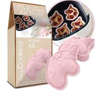 ScrapCooking - 6 Moules Air Fryer Licorne - Moules en Silicone - Aptes Four & Lave-Vaisselle - Cuisine Pâtisserie Gâteaux - Anniversaire Goûter - Rose - 29100