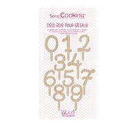 Scrapcooking Cake Topper Bois Chiffres 0 à 9 - Décoration Gâteaux Numéros Anniversaire - 4990