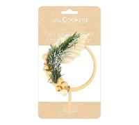 Cake topper - SCRAPCOOKING - En bois - Couronne de Noel - 8.5X14X0.3 cm
