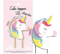 ScrapCooking – Cake topper LED Licorne – Décoration lumineuse en bois – Multicolore