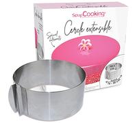ScrapCooking - Cercle à Pâtisserie Extensible - Diamètre Réglable de 16 à 30 cm - Moule Inox Rond - Cadre Ajustable - Pour Gâteaux, Entremets & Desserts - Accessoire Pâtisserie - 1912